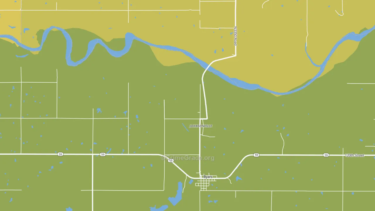 Johnsonville, OK Map of Burglary Rates