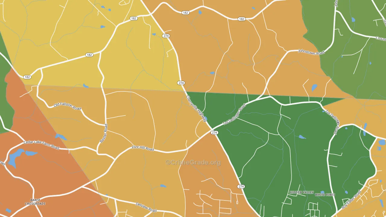 Johnstown, NC Map of Burglary Rates
