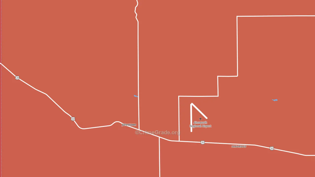Johnstown, NE Map of Burglary Rates