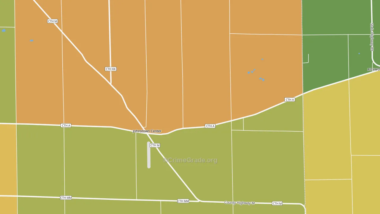 Johnstown, WI Map of Burglary Rates