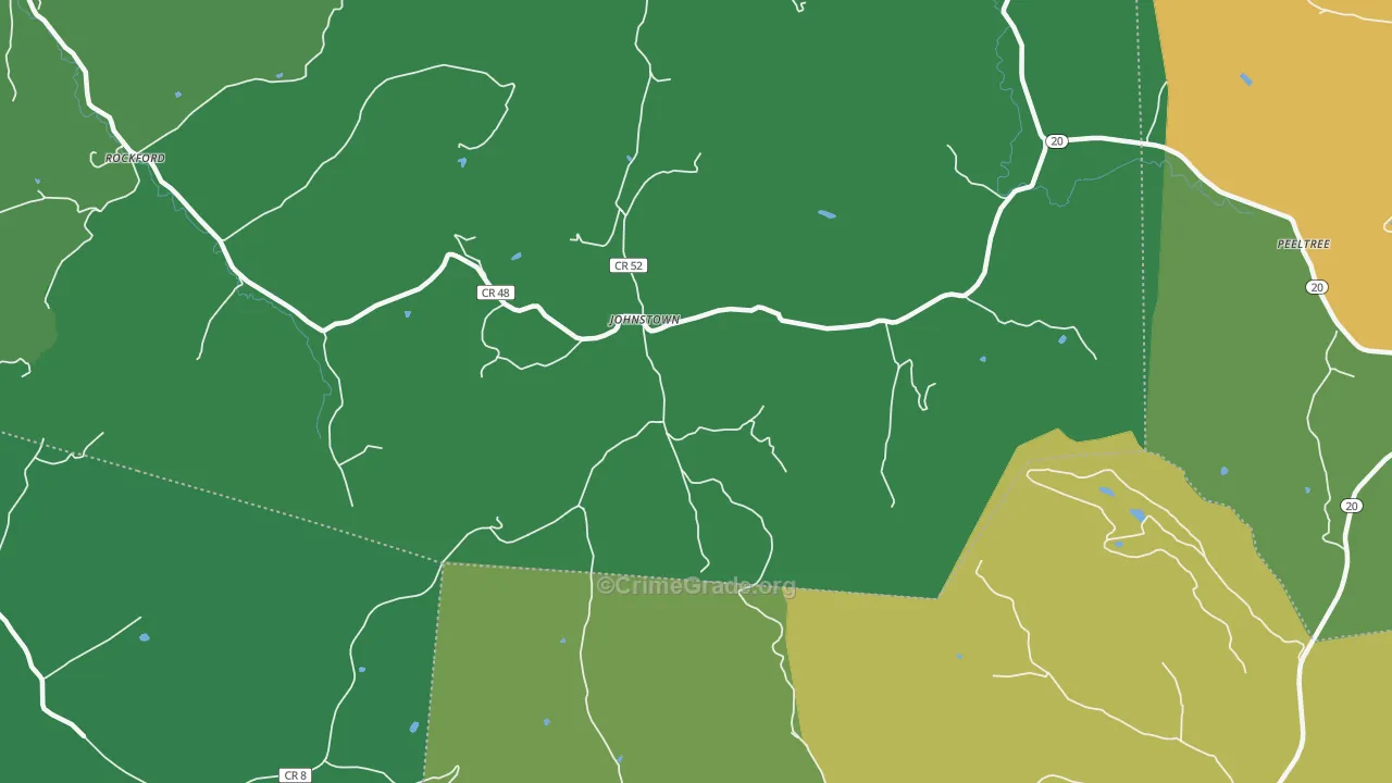 Johnstown, WV Map of Burglary Rates