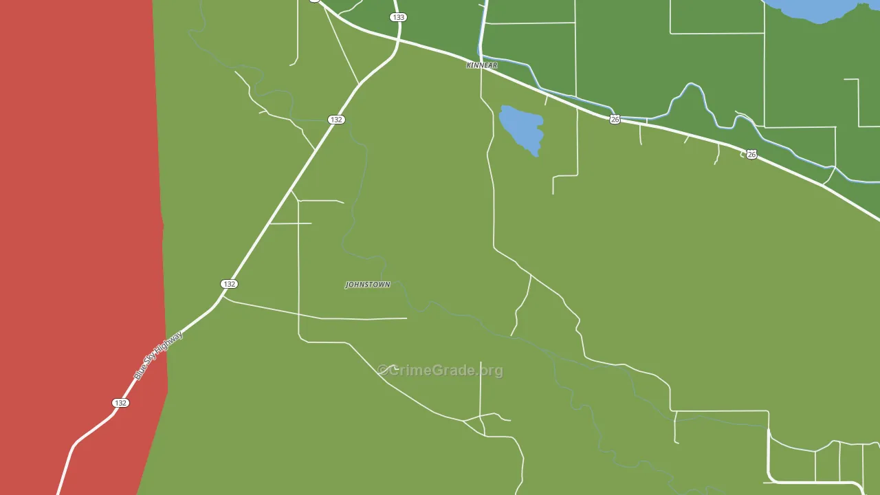 Johnstown, WY Map of Burglary Rates