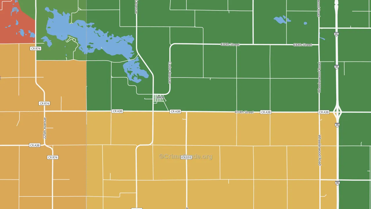 Joice, IA Map of Burglary Rates