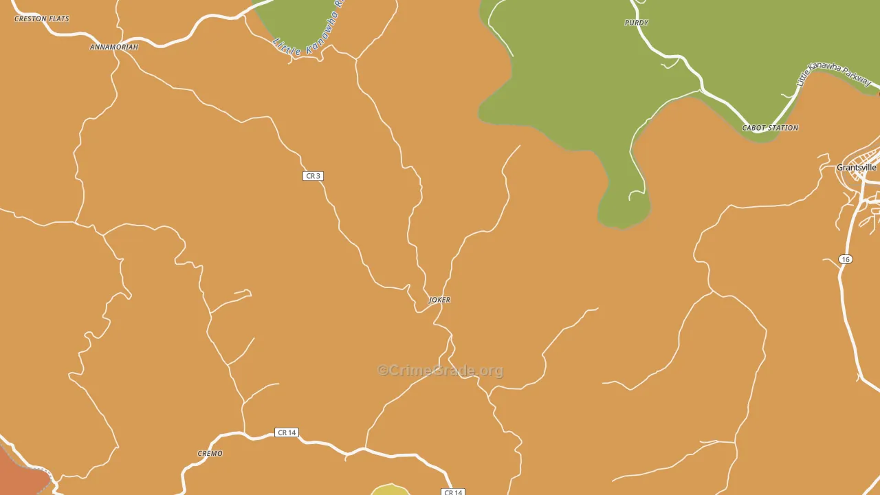 Joker, WV Map of Burglary Rates