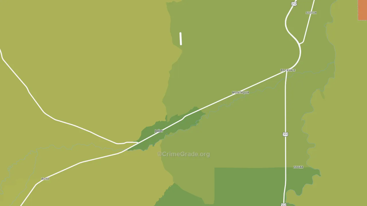 Joliet, MT Map of Burglary Rates