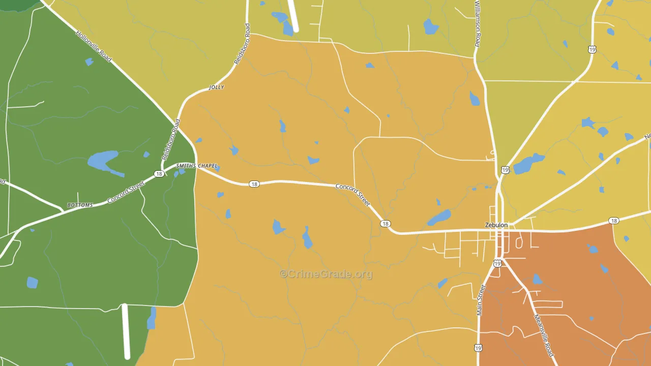 Jolly, GA Map of Burglary Rates