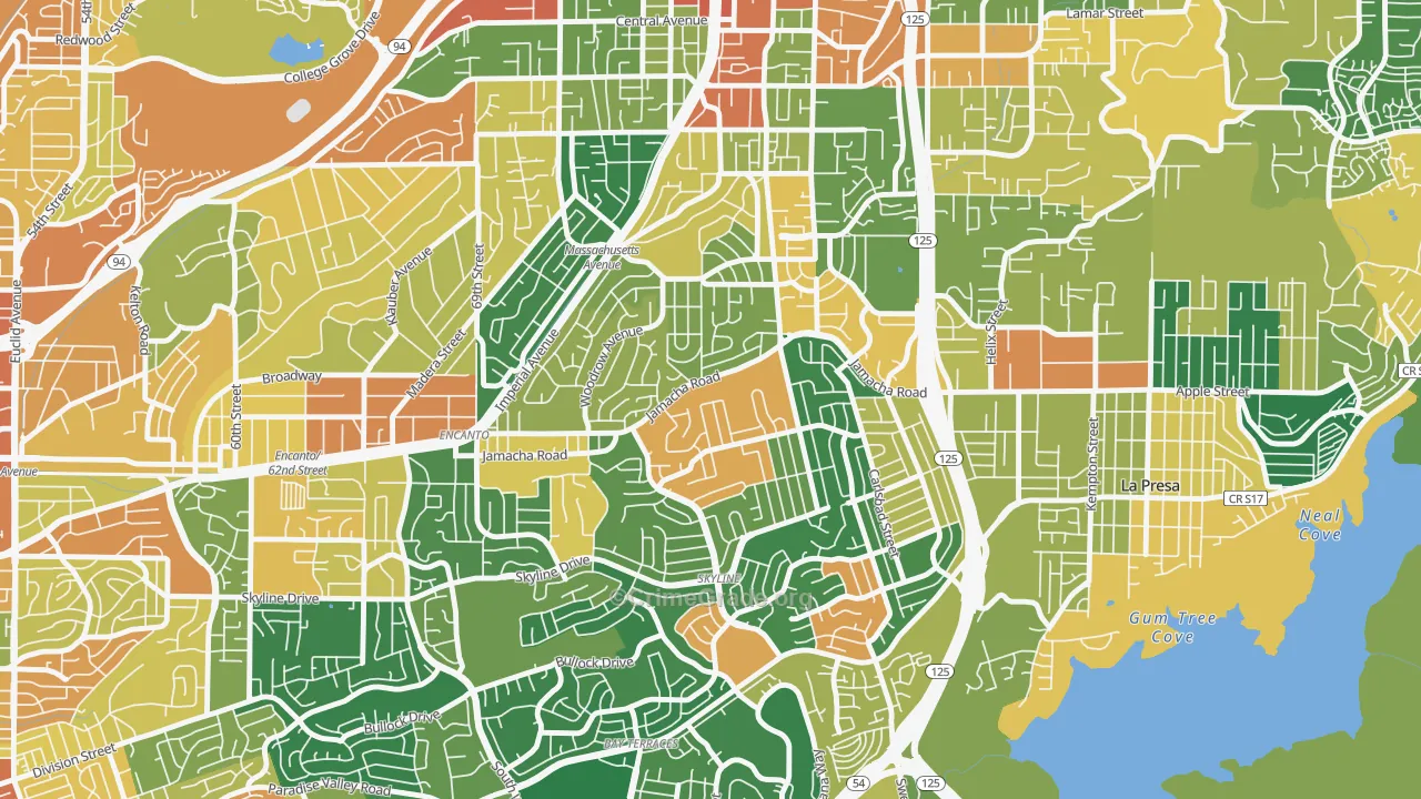 Jomacha-Lomita, San Diego, CA Map of Burglary Rates