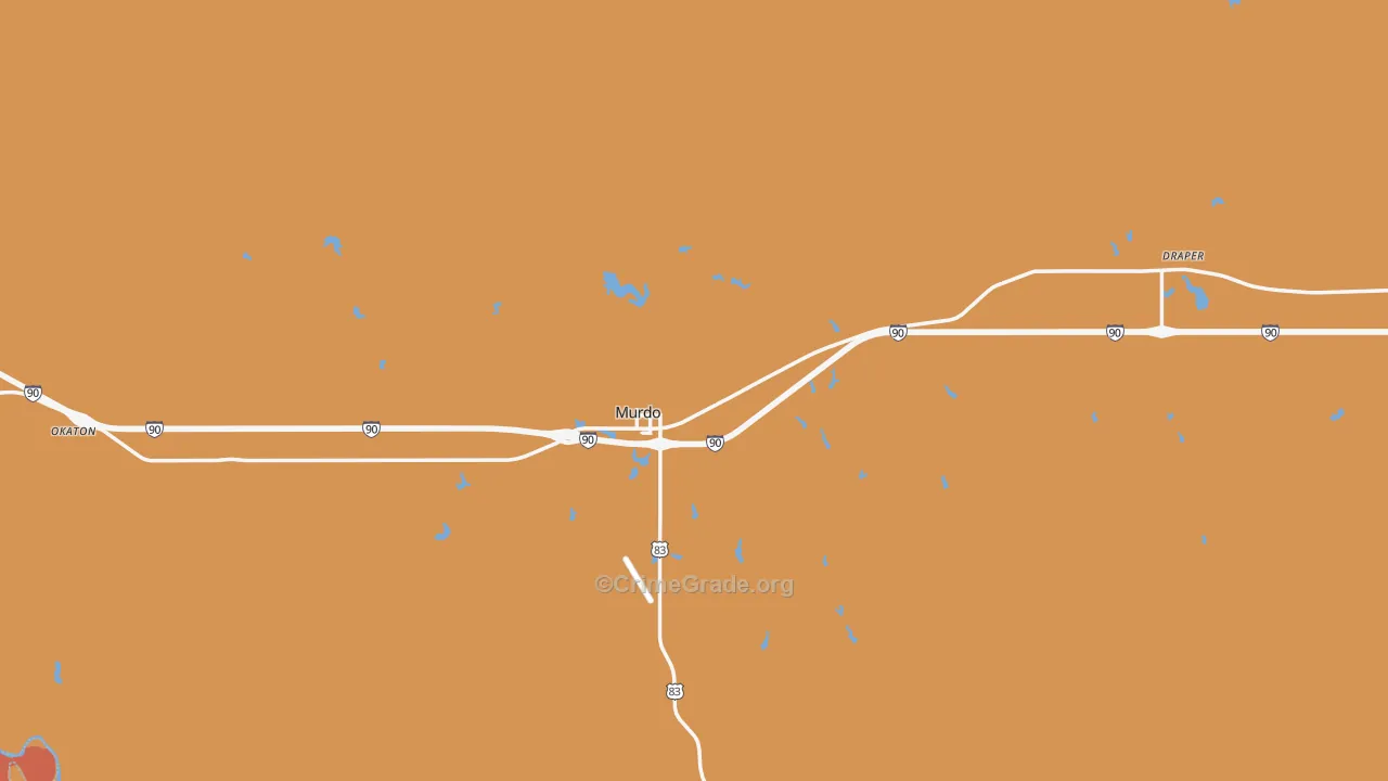 Jones County, SD Map of Burglary Rates