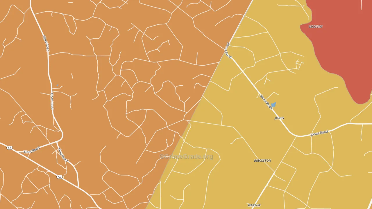 Jones, GA Map of Burglary Rates