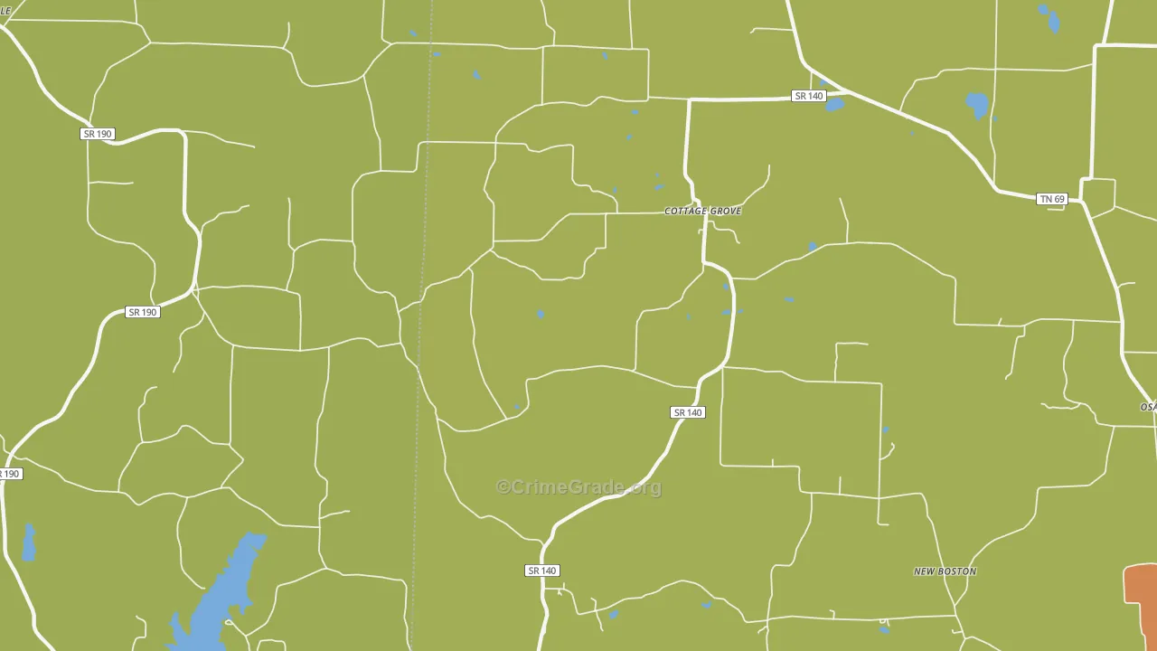 Jones Mill, TN Map of Burglary Rates