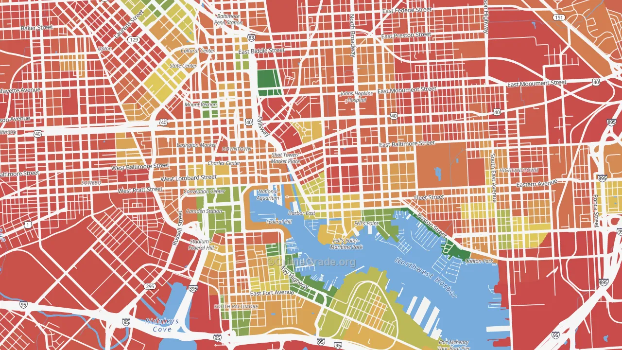 Jonestown, Baltimore, MD Map of Burglary Rates
