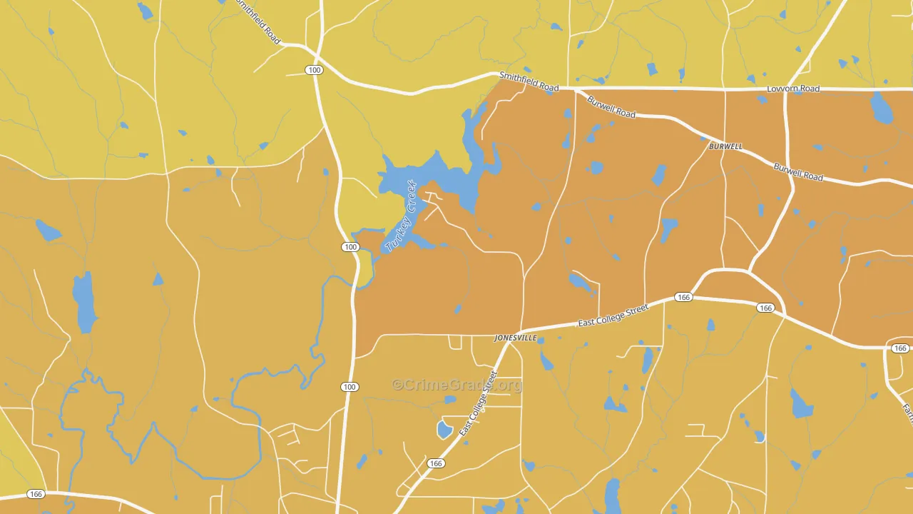 Jonesville, GA Map of Burglary Rates