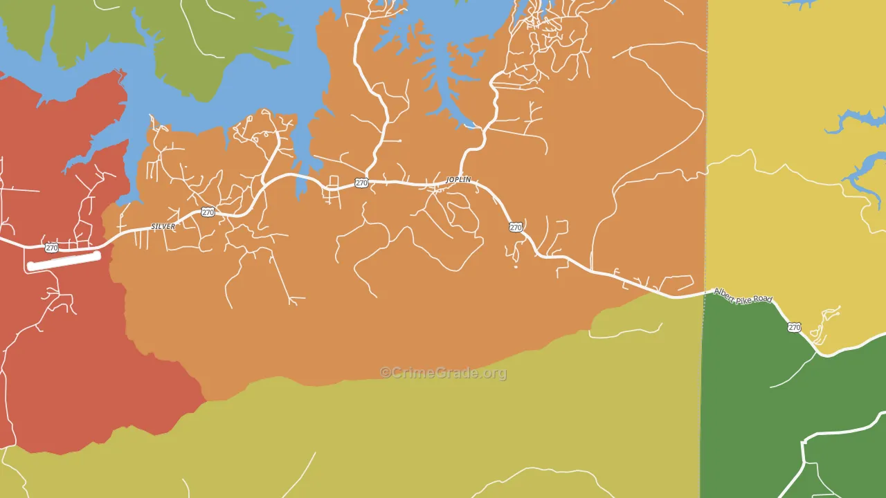 Joplin, AR Map of Burglary Rates