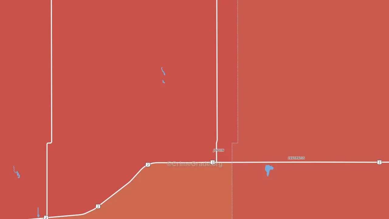 Joplin, MT Map of Burglary Rates