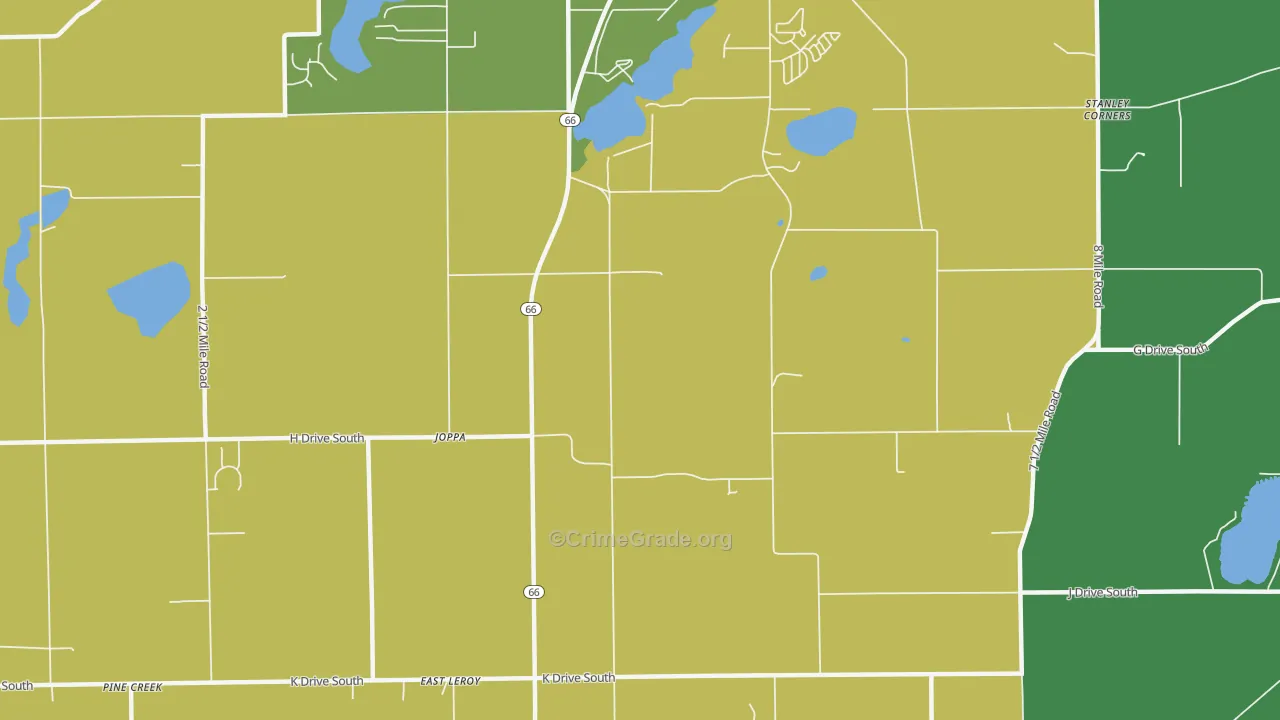 Joppa, MI Map of Burglary Rates