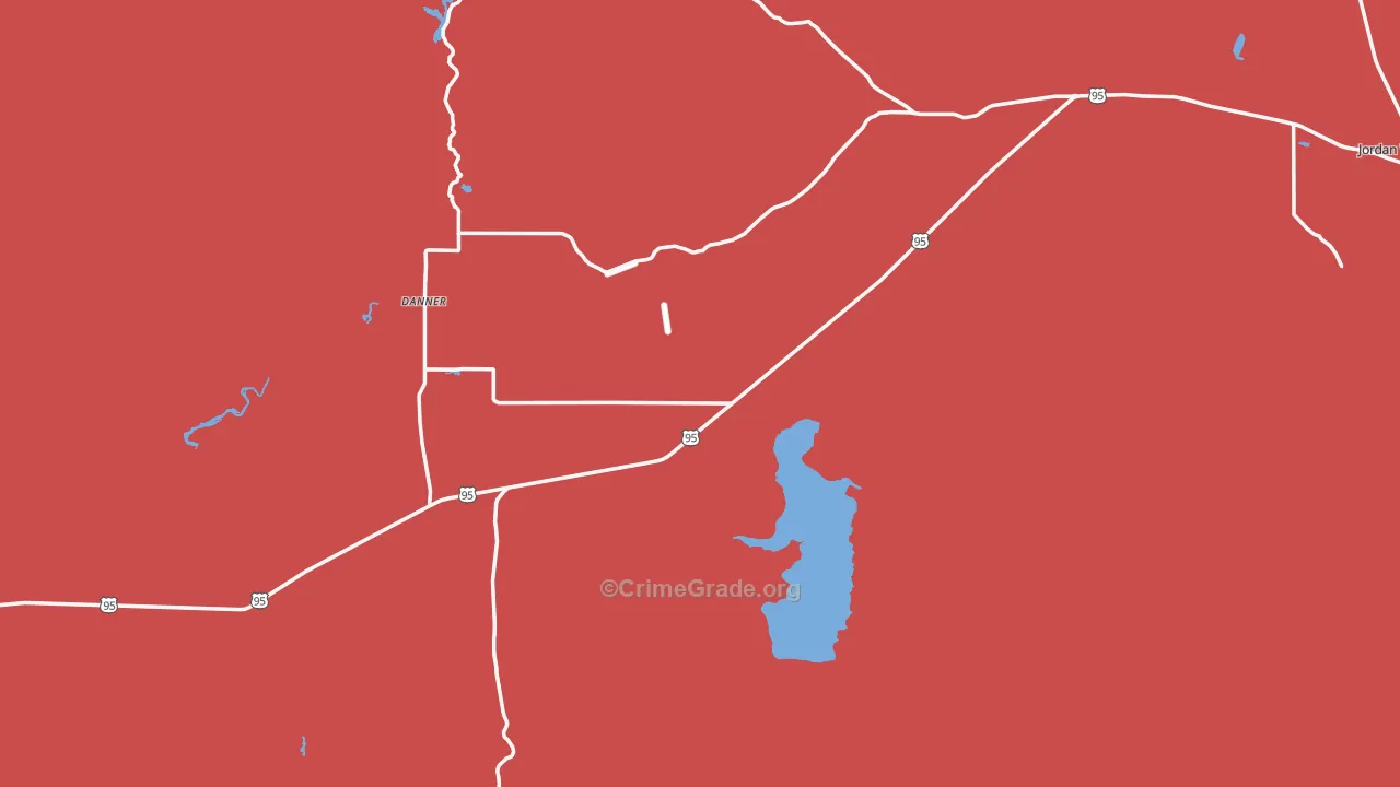 Jordan Valley, OR Map of Burglary Rates