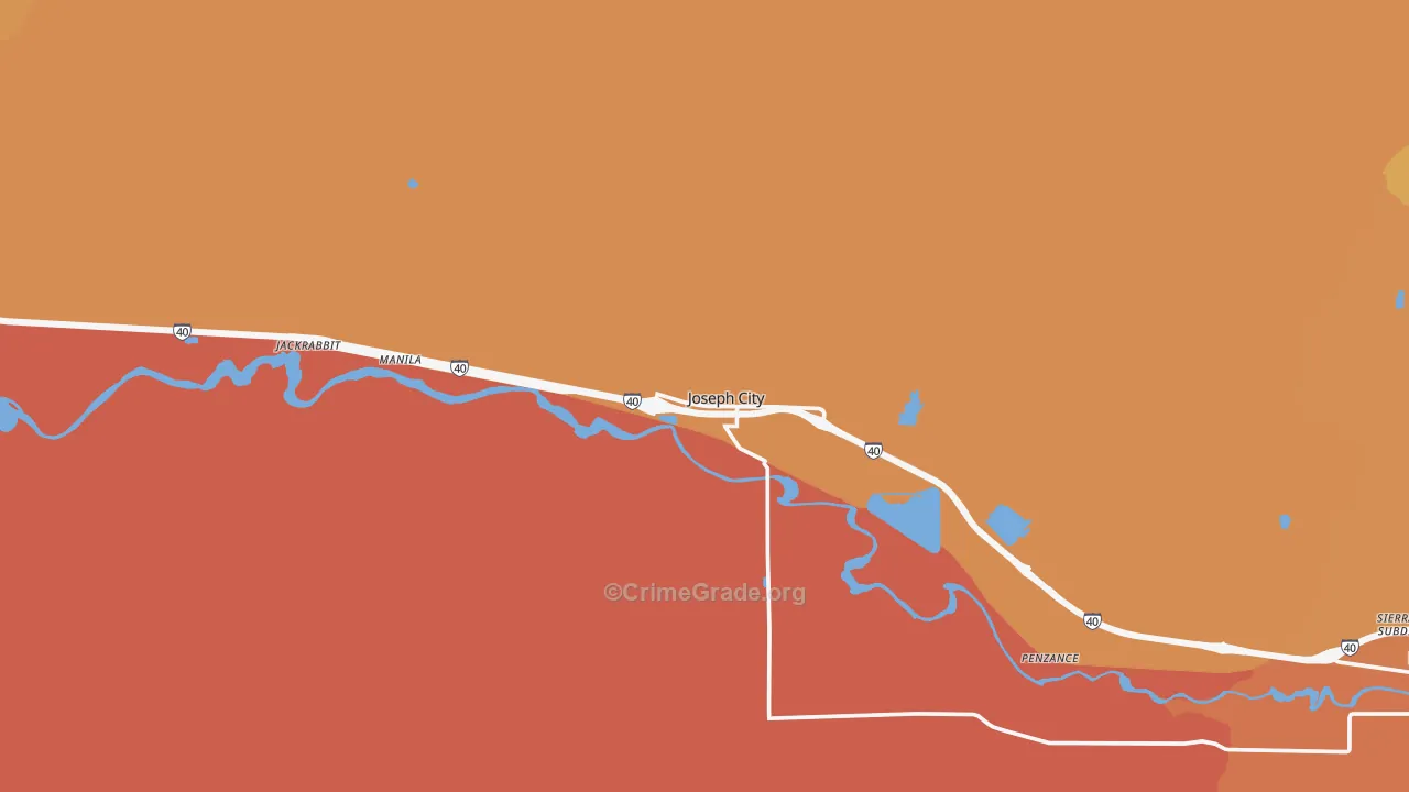 Joseph City, AZ Map of Burglary Rates