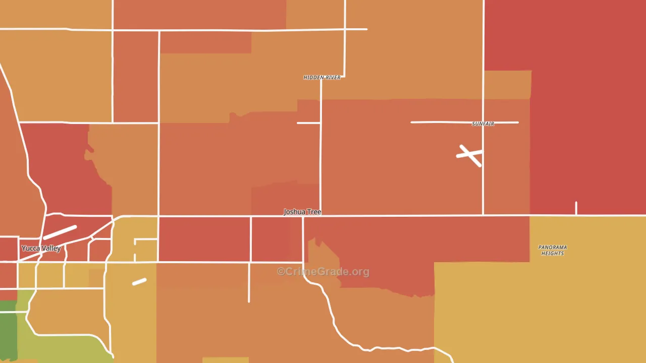 Joshua Tree, CA Map of Burglary Rates