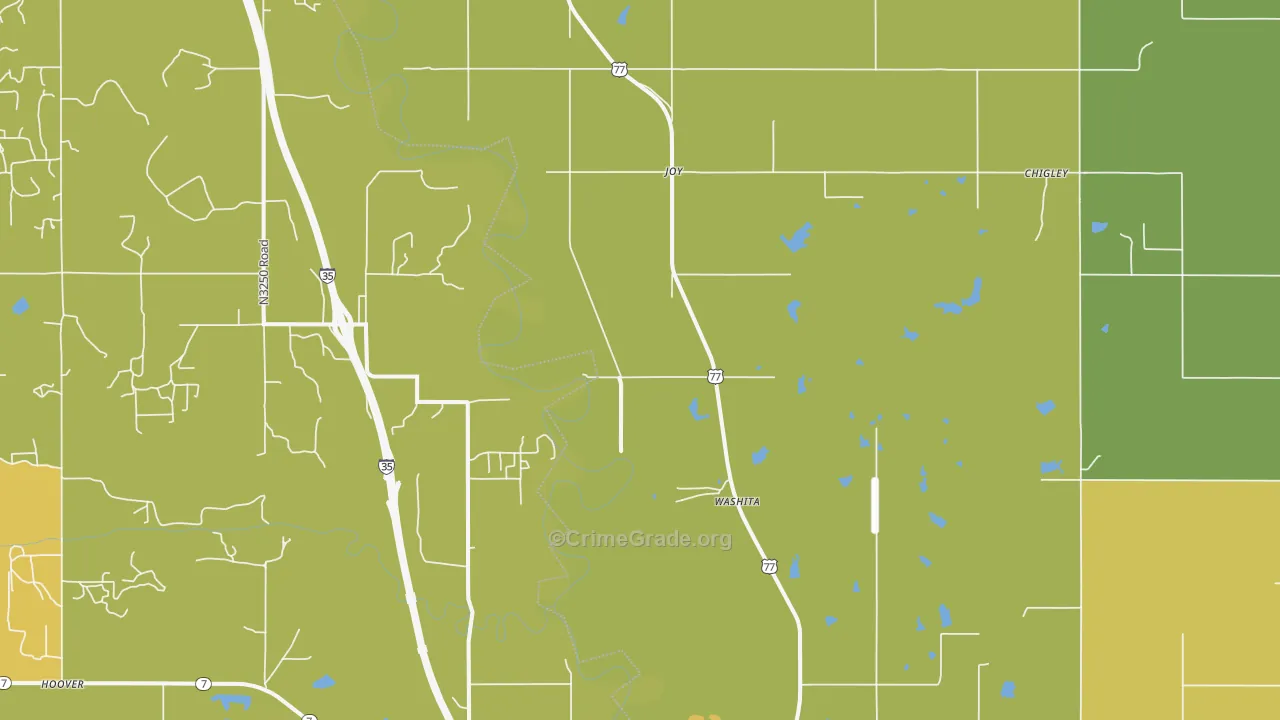 Joy, OK Map of Burglary Rates