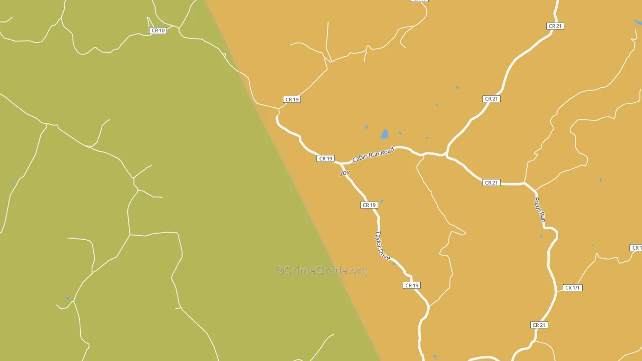 Joy, WV Map of Burglary Rates