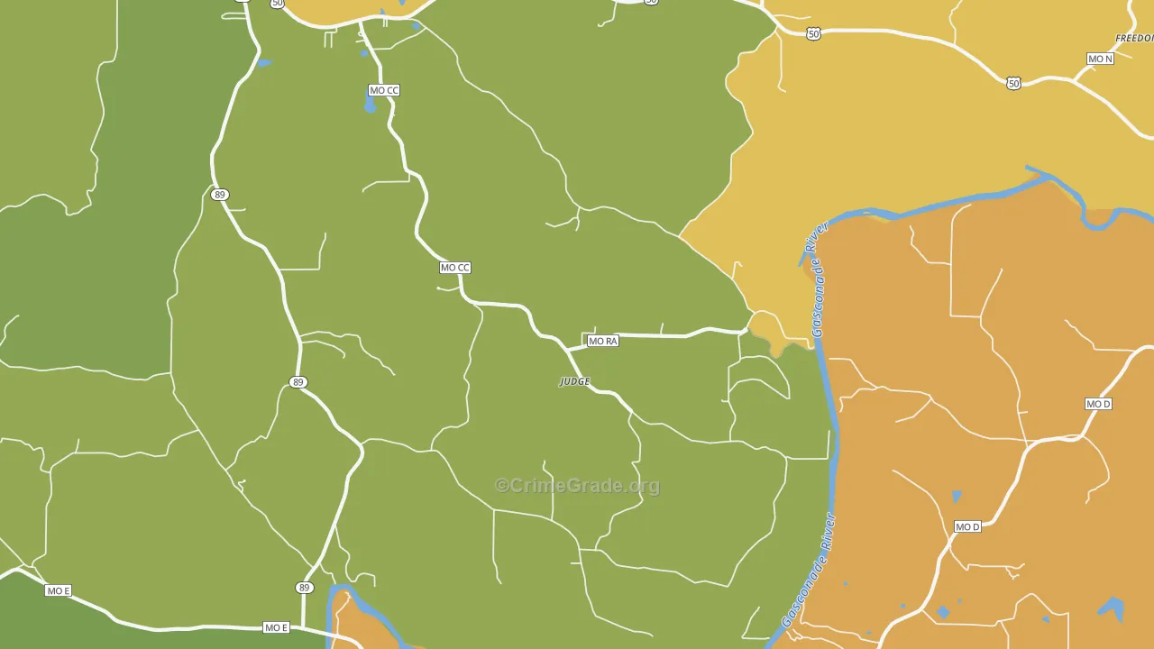 Judge, MO Map of Burglary Rates