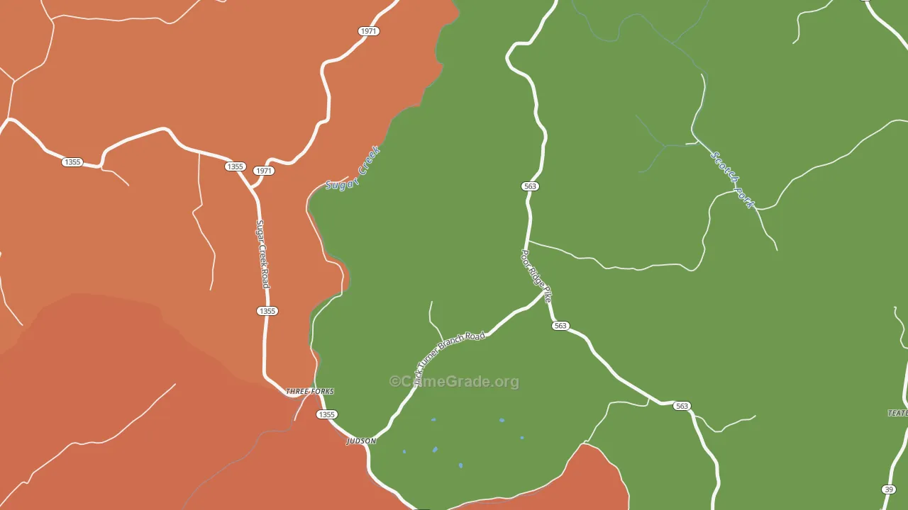 Judson, KY Map of Burglary Rates