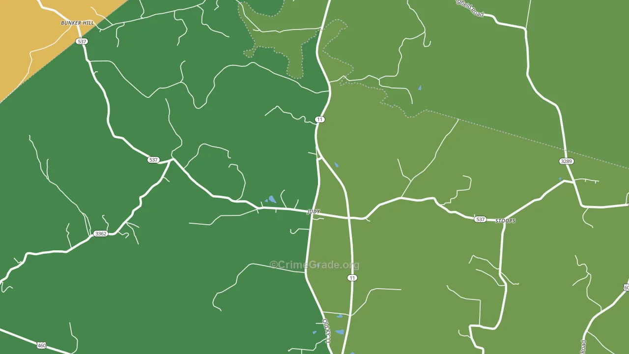 Judy, KY Map of Burglary Rates