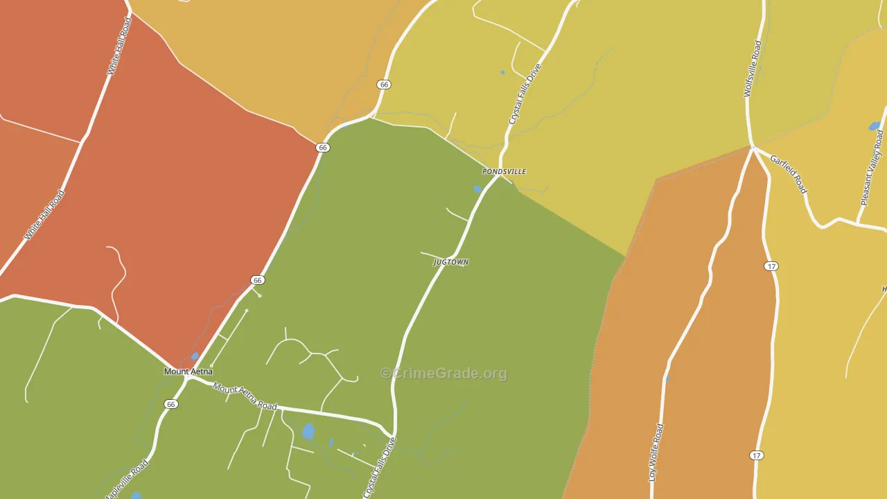 Jugtown, MD Map of Burglary Rates