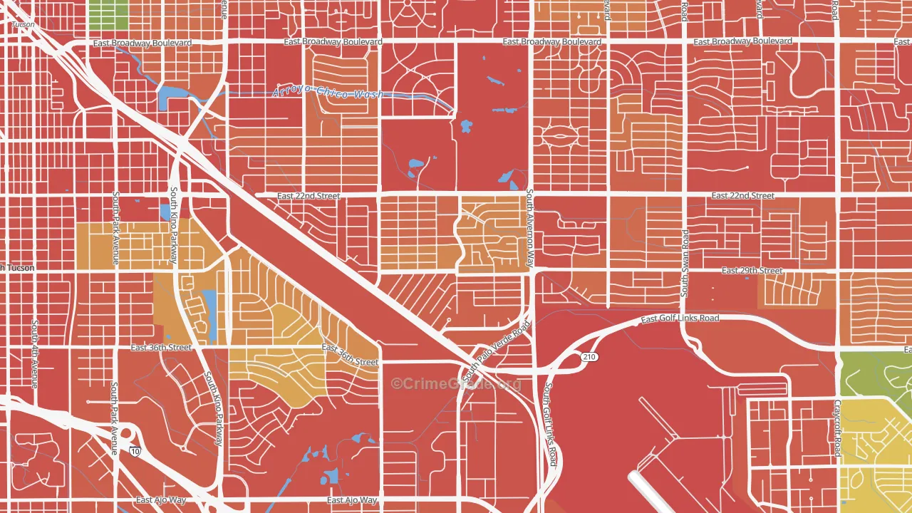 Julia Keen, Tucson, AZ Map of Burglary Rates