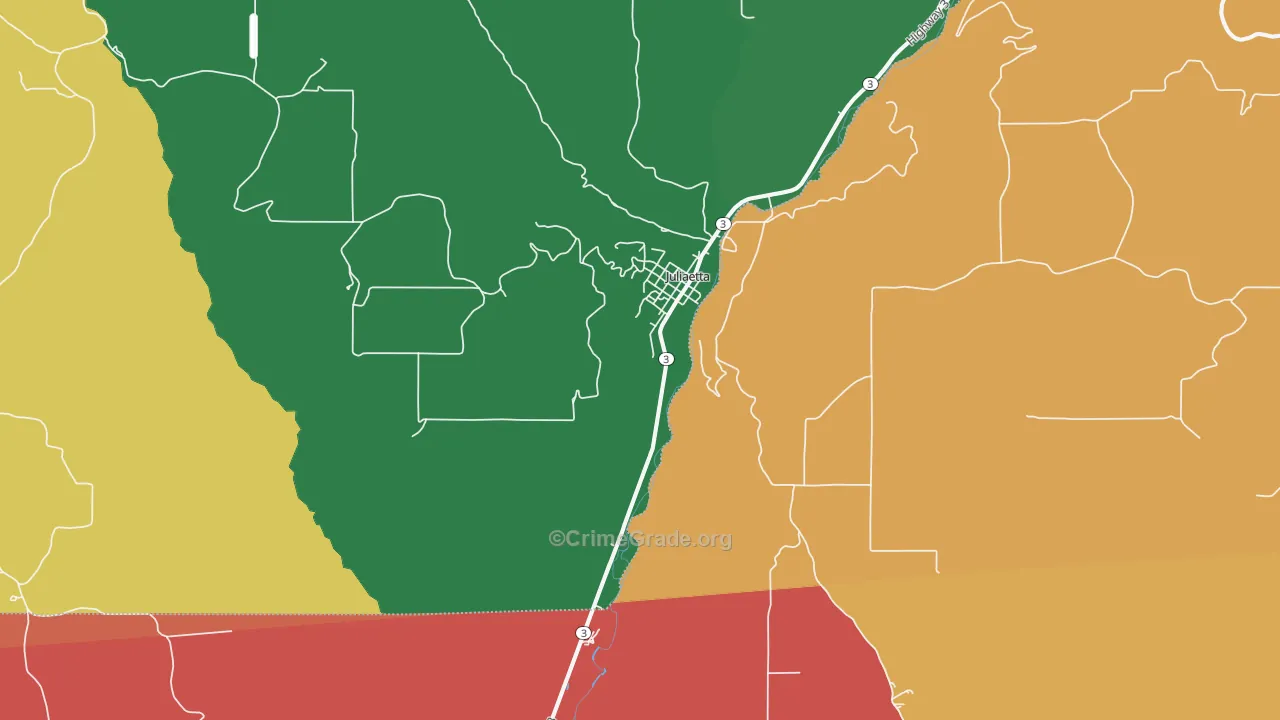 Juliaetta, ID Map of Burglary Rates