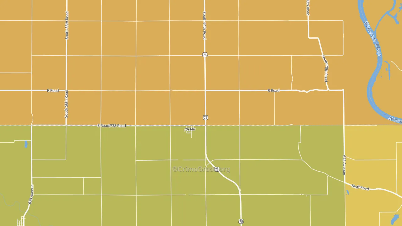 Julian, NE Map of Burglary Rates