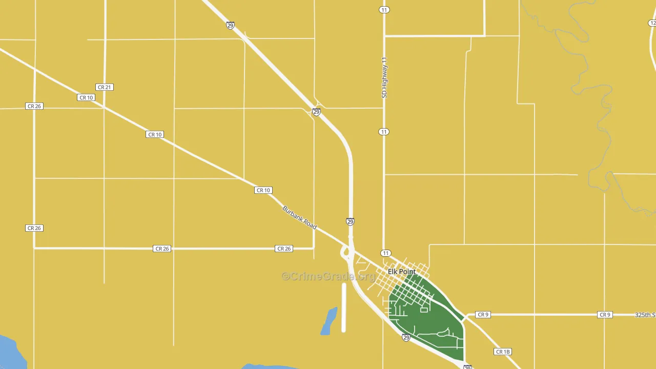 Junction City, SD Map of Burglary Rates