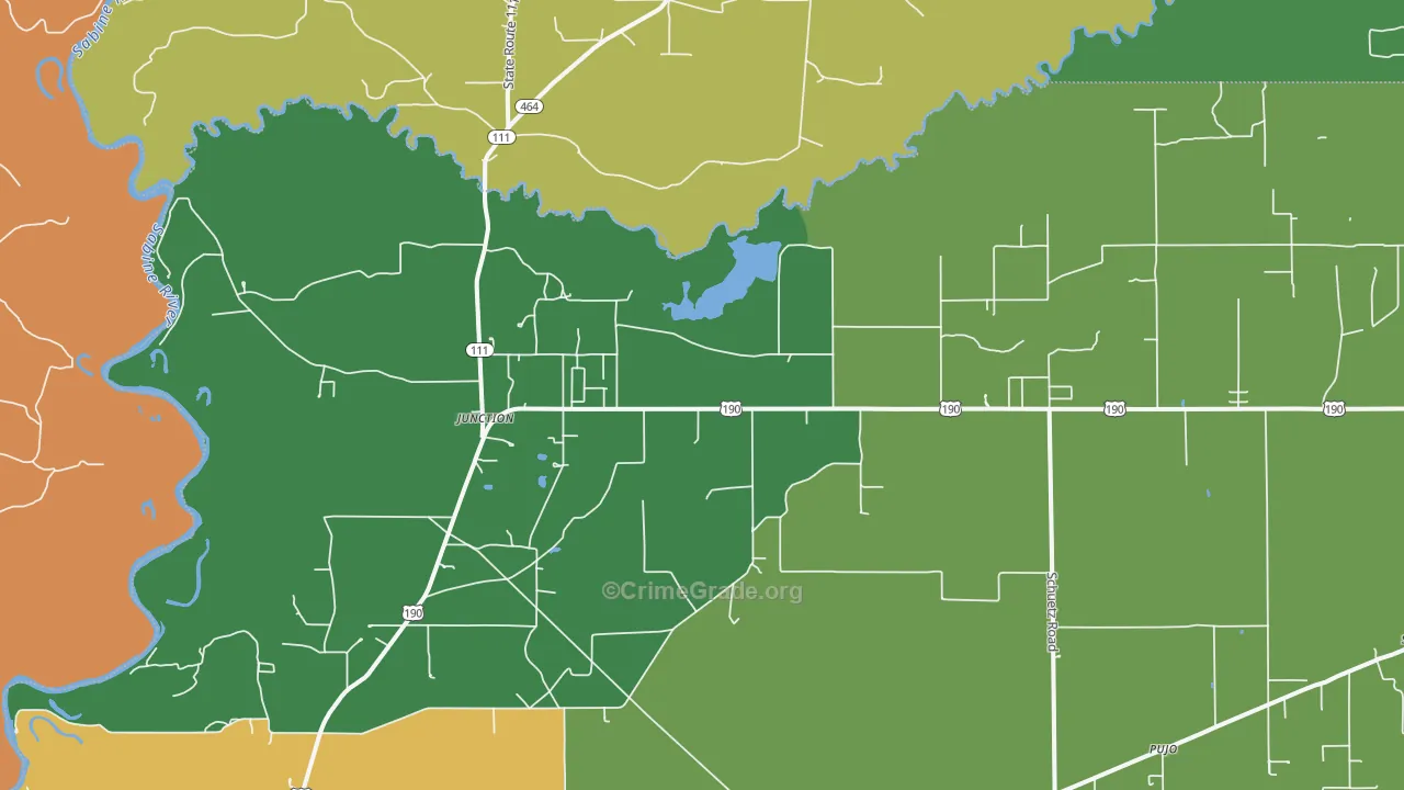 Junction, LA Map of Burglary Rates