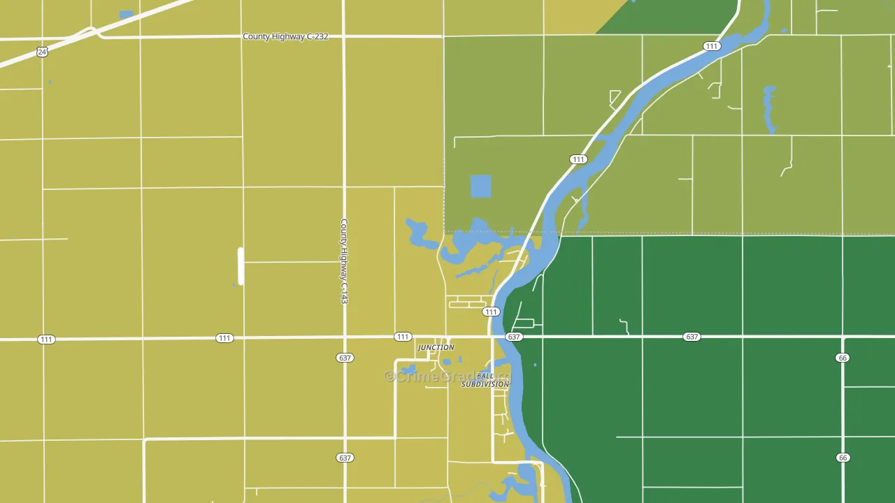 Junction, OH Map of Burglary Rates