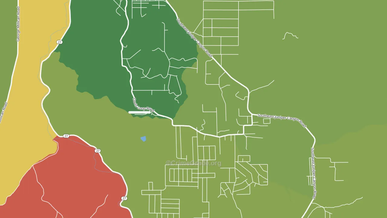 Juniper Canyon, Prineville, OR Map of Burglary Rates