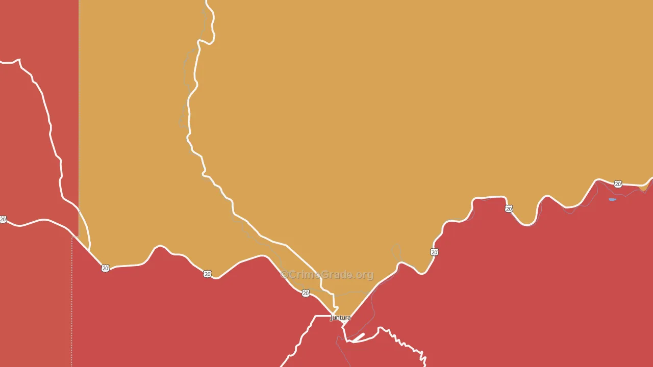 Juntura, OR Map of Burglary Rates