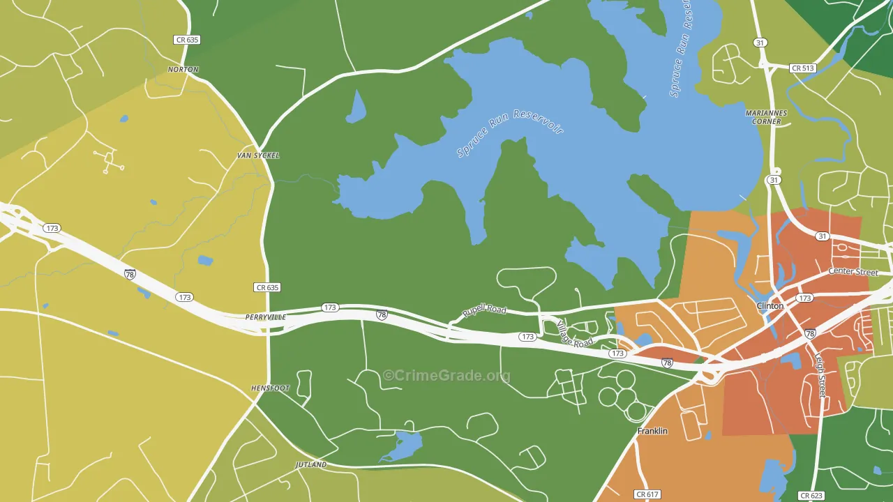 Jutland, NJ Map of Burglary Rates