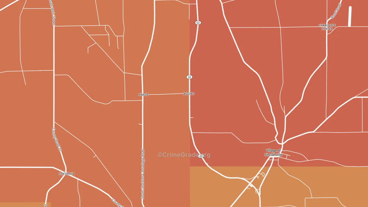 Kabob, NY Map of Burglary Rates
