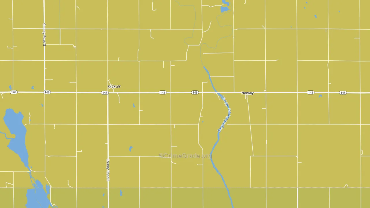 Kackley, KS Map of Burglary Rates