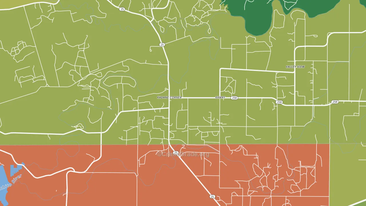 Kadane Corner, TX Map of Burglary Rates