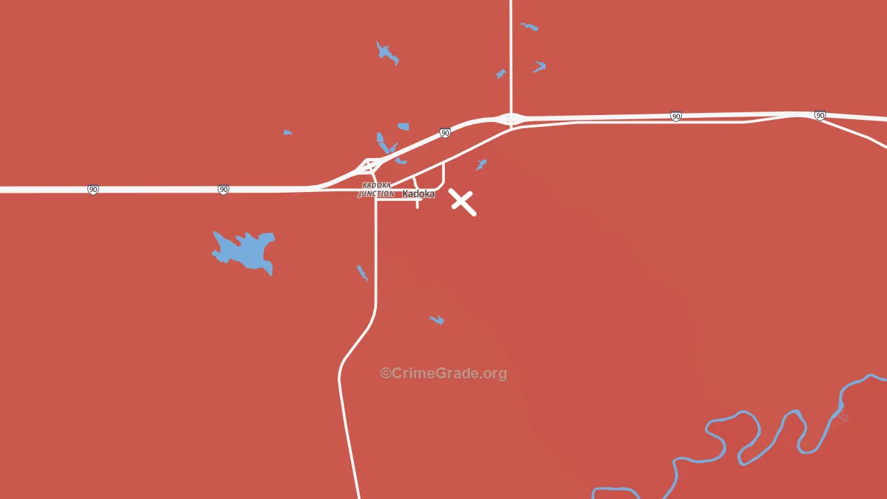 Kadoka, SD Map of Burglary Rates