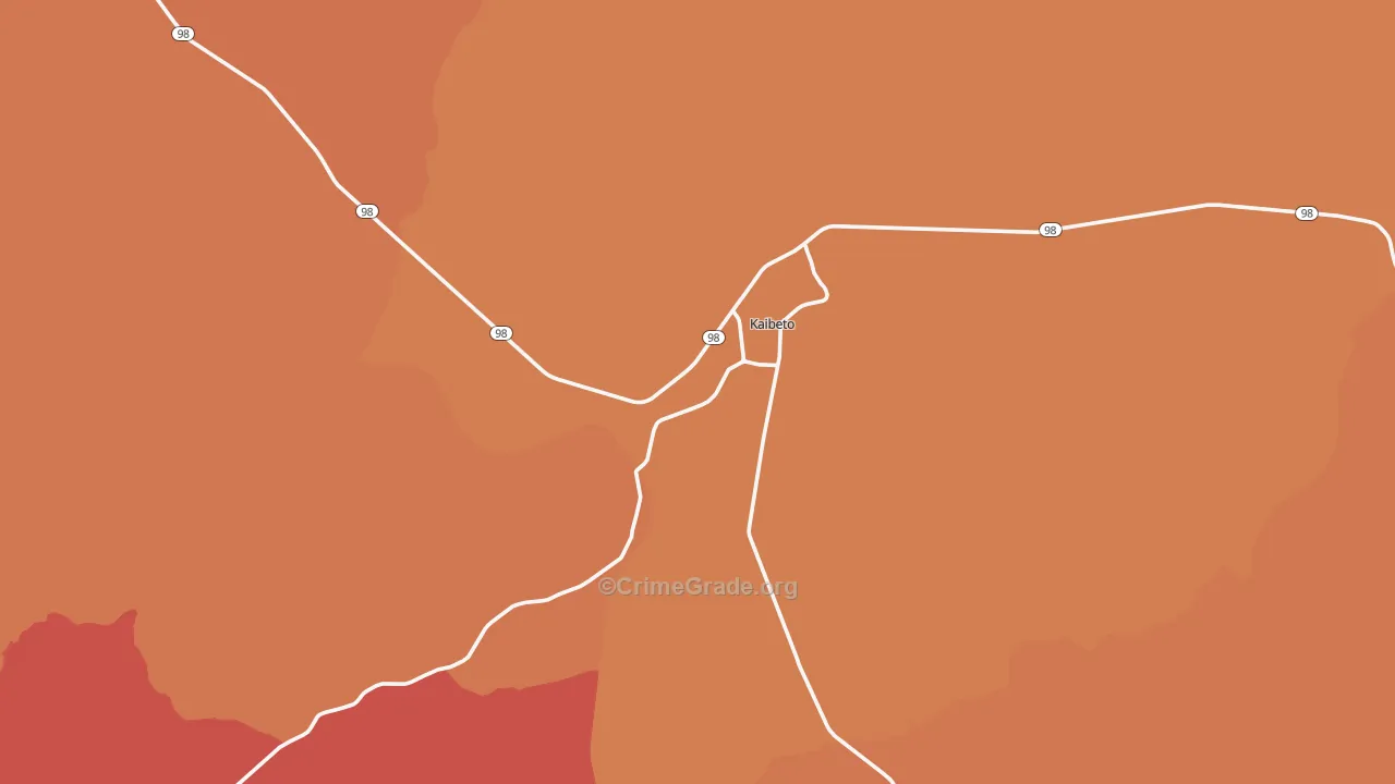 Kaibito, AZ Map of Burglary Rates
