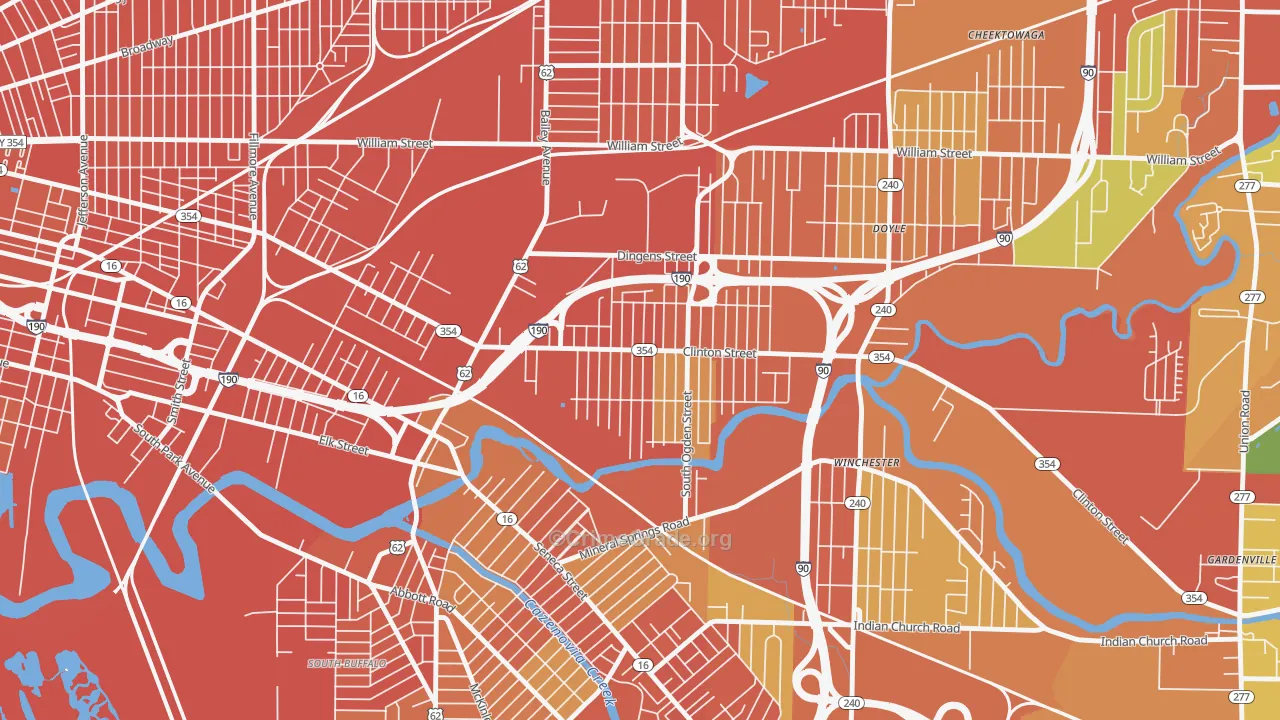 Kaisertown, Buffalo, NY Map of Burglary Rates