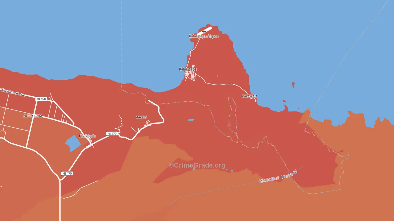 Kalaupapa, HI Map of Burglary Rates
