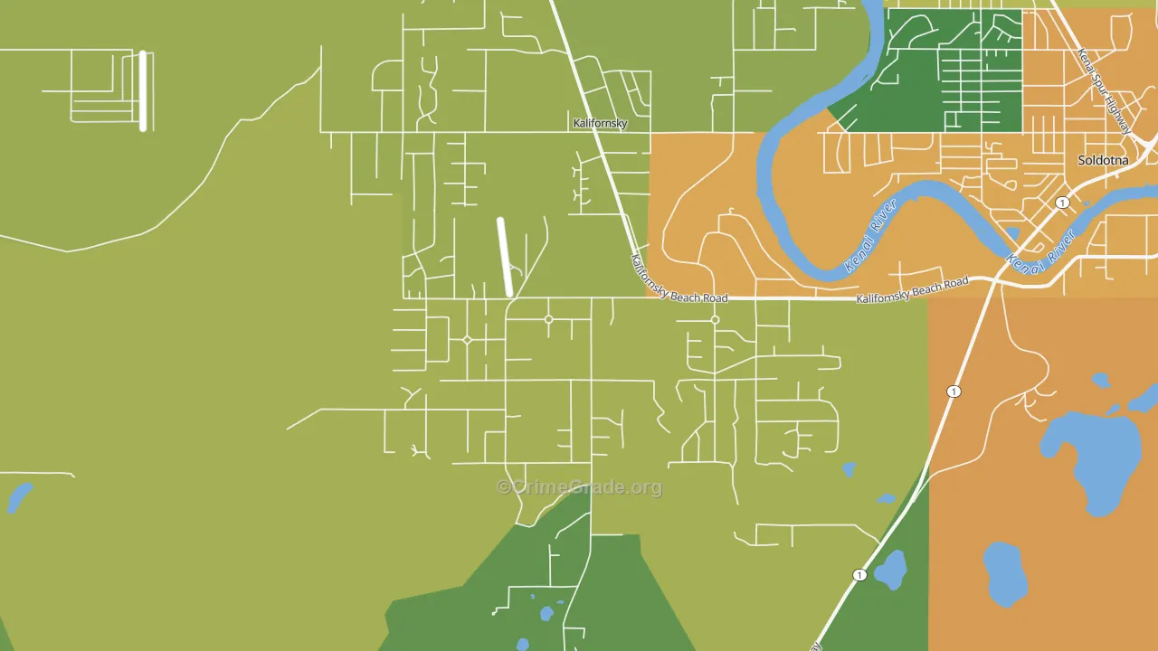 Kalifornsky, AK Map of Burglary Rates