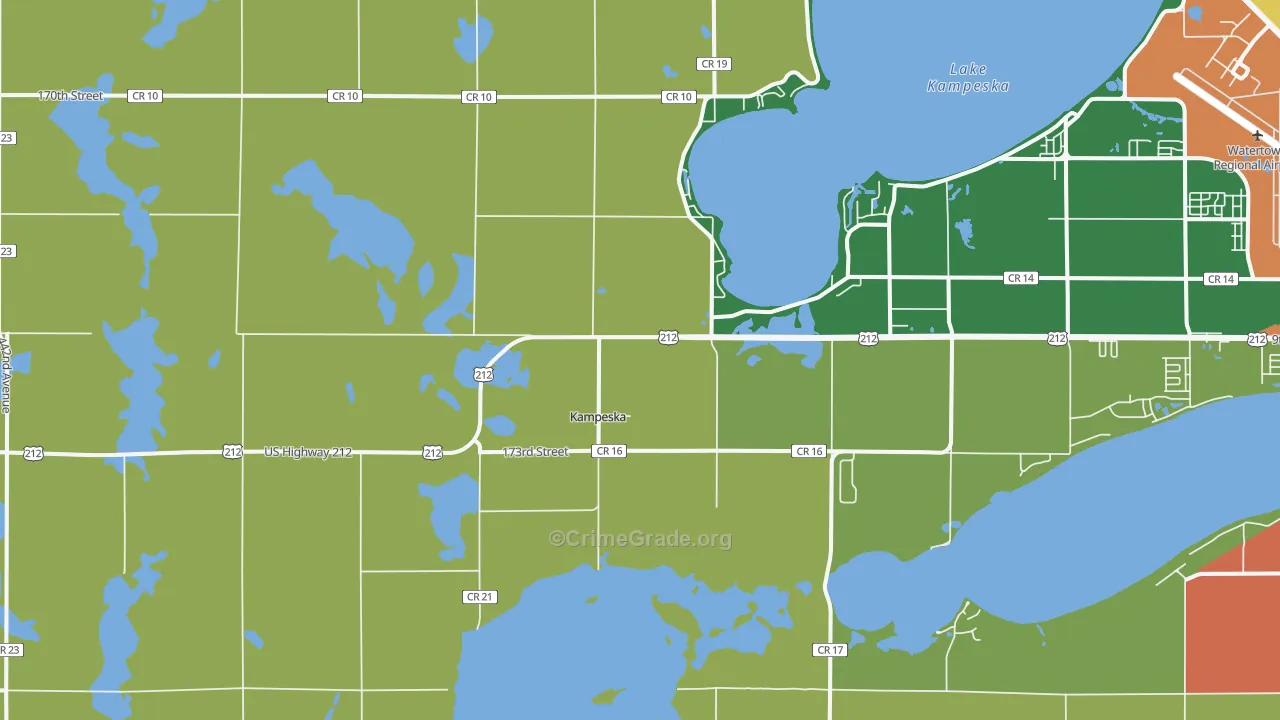Kampeska, SD Map of Burglary Rates