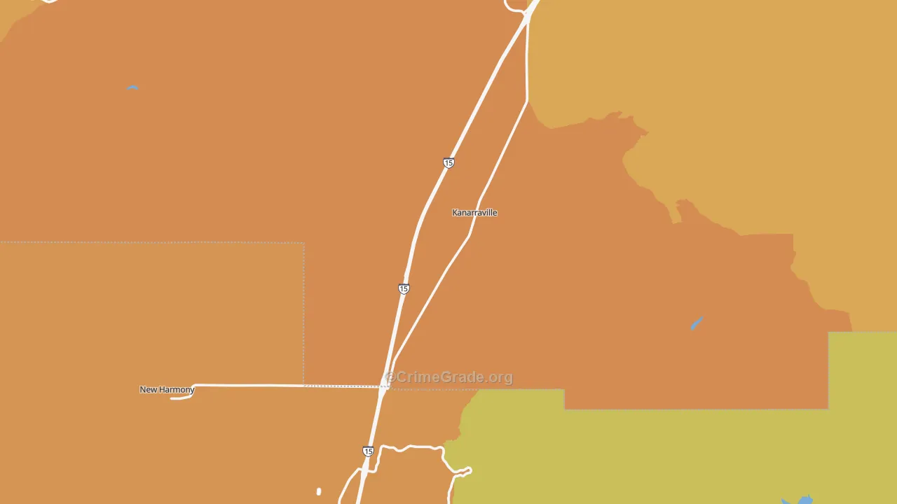 Kanarraville, UT Map of Burglary Rates