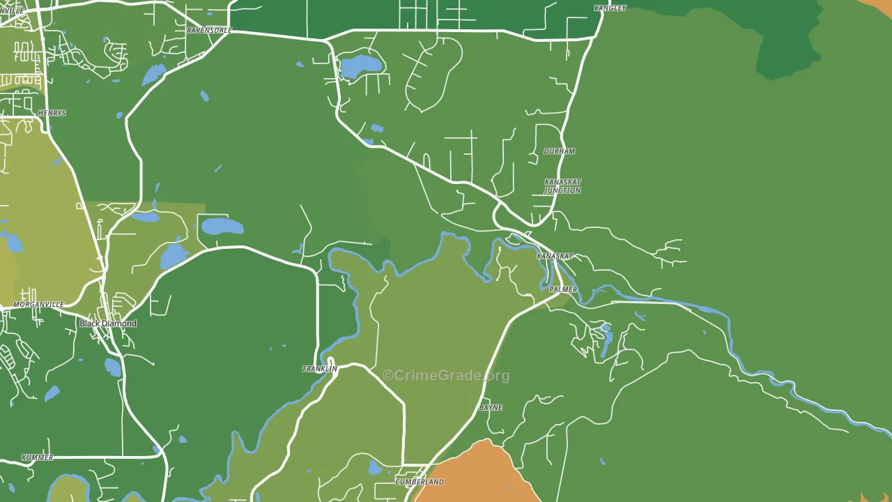 Kanaskat, WA Map of Burglary Rates