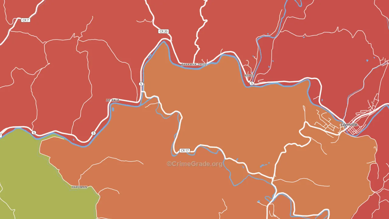 Kanawha Drive, WV Map of Burglary Rates