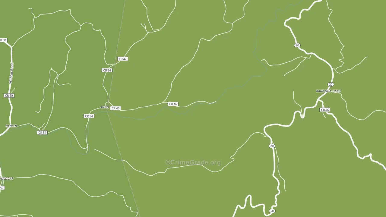 Kanawha Head, WV Map of Burglary Rates